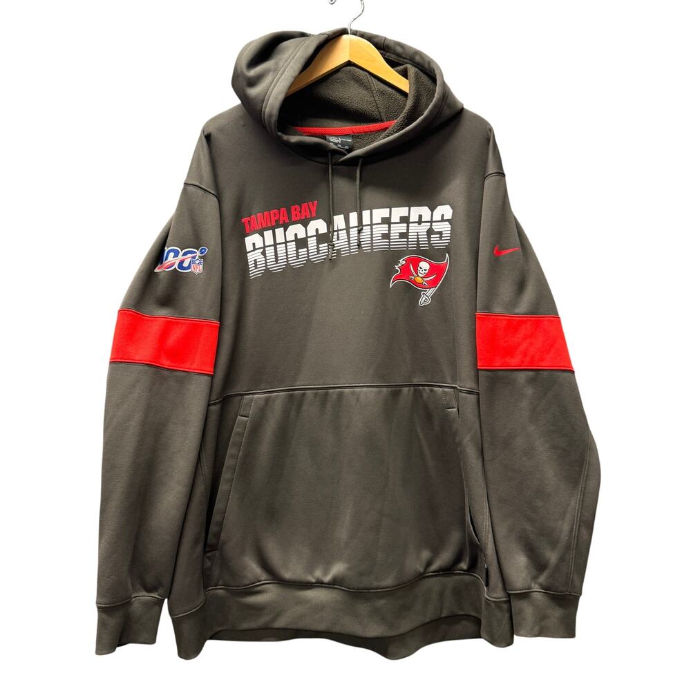 Tampa Bay Buccaneers Hoodie Gray NFL On Field 100 Years Nike Dri Fit Mens 2XL